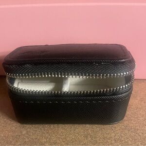 Certified Moissainite Diamonds Black Compact Zipper Jewelry Case Key Chain NWOT